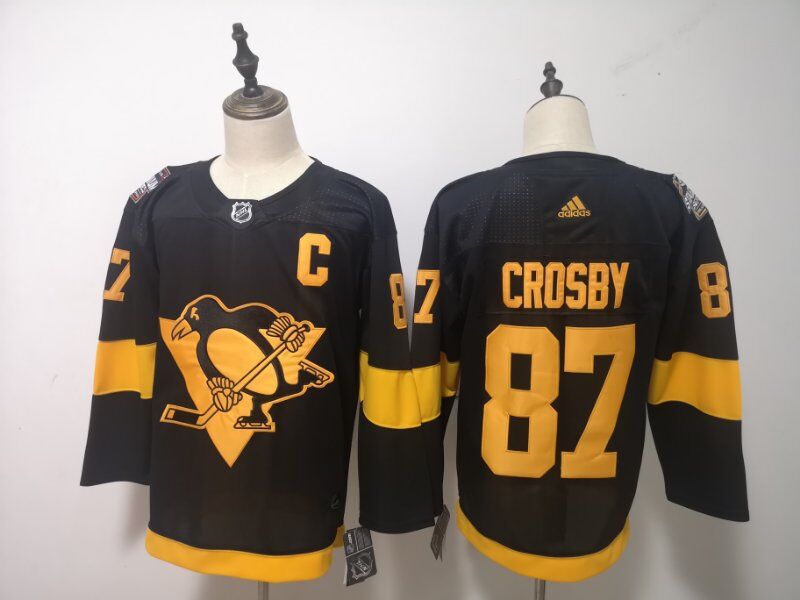 Men Pittsburgh Penguins 87 Crosby Black Adidas Third Edition Adult NHL Jersey